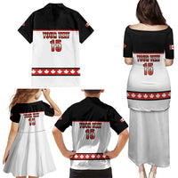 Custom Canada Ice Hockey Family Matching Puletasi and Hawaiian Shirt Go Team Canada