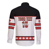 Custom Canada Ice Hockey Long Sleeve Button Shirt Go Team Canada