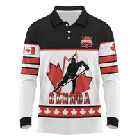 Custom Canada Ice Hockey Long Sleeve Polo Shirt Go Team Canada