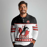 Custom Canada Ice Hockey Long Sleeve Polo Shirt Go Team Canada