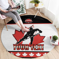 Custom Canada Ice Hockey Round Carpet Go Team Canada