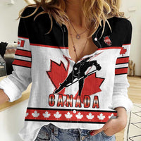 Custom Canada Ice Hockey Women Casual Shirt Go Team Canada
