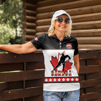 Custom Canada Ice Hockey Women Polo Shirt Go Team Canada
