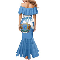 Personalized Somalia 1960 Independence Day Family Matching Mermaid Dress and Hawaiian Shirt Coat Of Arms Islamic Mix African Pattern