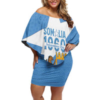 Personalized Somalia 1960 Independence Day Family Matching Off Shoulder Short Dress and Hawaiian Shirt Coat Of Arms Islamic Mix African Pattern