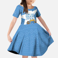 Personalized Somalia 1960 Independence Day Family Matching Short Sleeve Bodycon Dress and Hawaiian Shirt Coat Of Arms Islamic Mix African Pattern