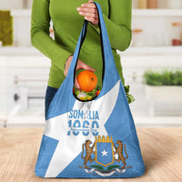 Personalized Somalia 1960 Independence Day Grocery Bag Coat Of Arms Islamic Mix African Pattern