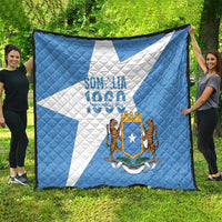 Personalized Somalia 1960 Independence Day Quilt Coat Of Arms Islamic Mix African Pattern