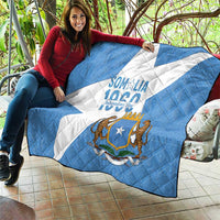 Personalized Somalia 1960 Independence Day Quilt Coat Of Arms Islamic Mix African Pattern