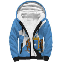 Personalized Somalia 1960 Independence Day Sherpa Hoodie Coat Of Arms Islamic Mix African Pattern