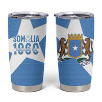Personalized Somalia 1960 Independence Day Tumbler Cup Coat Of Arms Islamic Mix African Pattern