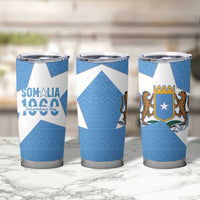 Personalized Somalia 1960 Independence Day Tumbler Cup Coat Of Arms Islamic Mix African Pattern