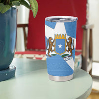 Personalized Somalia 1960 Independence Day Tumbler Cup Coat Of Arms Islamic Mix African Pattern