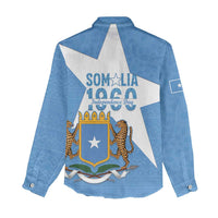 Personalized Somalia 1960 Independence Day Women Casual Shirt Coat Of Arms Islamic Mix African Pattern