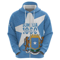 Personalized Somalia 1960 Independence Day Zip Hoodie Coat Of Arms Islamic Mix African Pattern