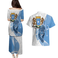 Somali Leopard Couples Matching Puletasi and Hawaiian Shirt Coat Of Arms Islamic Pattern