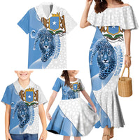 Somali Leopard Family Matching Mermaid Dress and Hawaiian Shirt Coat Of Arms Islamic Pattern