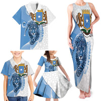Somali Leopard Family Matching Tank Maxi Dress and Hawaiian Shirt Coat Of Arms Islamic Pattern