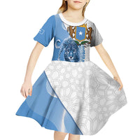 Somali Leopard Kid Short Sleeve Dress Coat Of Arms Islamic Pattern