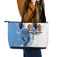 Somali Leopard Leather Tote Bag Coat Of Arms Islamic Pattern