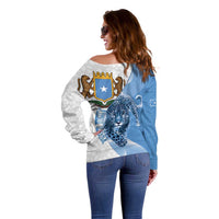 Somali Leopard Off Shoulder Sweater Coat Of Arms Islamic Pattern