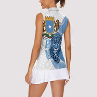 Somali Leopard Women Sleeveless Polo Shirt Coat Of Arms Islamic Pattern