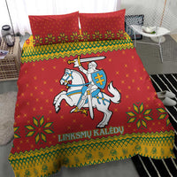 Lithuania Christmas Bedding Set Coat Of Arms Linksmu Kaledu - Wonder Print Shop