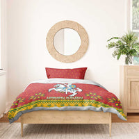 Lithuania Christmas Bedding Set Coat Of Arms Linksmu Kaledu - Wonder Print Shop