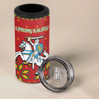 Lithuania Christmas 4 in 1 Can Cooler Tumbler Coat Of Arms Linksmu Kaledu - Wonder Print Shop