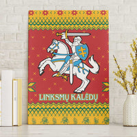 Lithuania Christmas Canvas Wall Art Coat Of Arms Linksmu Kaledu - Wonder Print Shop