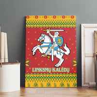 Lithuania Christmas Canvas Wall Art Coat Of Arms Linksmu Kaledu - Wonder Print Shop