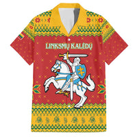 Lithuania Christmas Family Matching Summer Maxi Dress and Hawaiian Shirt Coat Of Arms Linksmu Kaledu - Wonder Print Shop