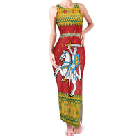 Lithuania Christmas Family Matching Tank Maxi Dress and Hawaiian Shirt Coat Of Arms Linksmu Kaledu - Wonder Print Shop