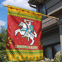 Lithuania Christmas Garden Flag Coat Of Arms Linksmu Kaledu - Wonder Print Shop