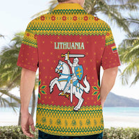 Lithuania Christmas Hawaiian Shirt Coat Of Arms Linksmu Kaledu - Wonder Print Shop