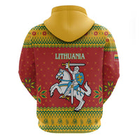 Lithuania Christmas Hoodie Coat Of Arms Linksmu Kaledu - Wonder Print Shop