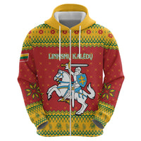 Lithuania Christmas Hoodie Coat Of Arms Linksmu Kaledu - Wonder Print Shop