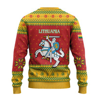 Lithuania Christmas Ugly Christmas Sweater Coat Of Arms Linksmu Kaledu - Wonder Print Shop