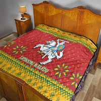 Lithuania Christmas Quilt Coat Of Arms Linksmu Kaledu - Wonder Print Shop