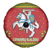 Lithuania Christmas Spare Tire Cover Coat Of Arms Linksmu Kaledu - Wonder Print Shop