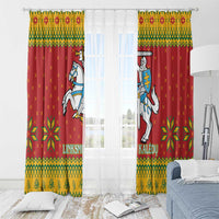 Lithuania Christmas Window Curtain Coat Of Arms Linksmu Kaledu - Wonder Print Shop
