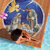 Lithuania Christmas Beach Blanket Chistmas Begin With Christ - Wonder Print Shop