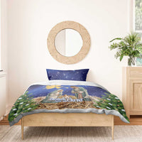 Lithuania Christmas Bedding Set Chistmas Begin With Christ - Wonder Print Shop