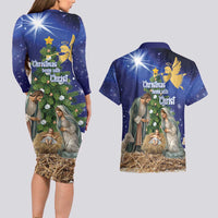 Lithuania Christmas Couples Matching Long Sleeve Bodycon Dress and Hawaiian Shirt Chistmas Begin With Christ - Wonder Print Shop