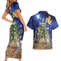 Lithuania Christmas Couples Matching Short Sleeve Bodycon Dress and Hawaiian Shirt Chistmas Begin With Christ - Wonder Print Shop