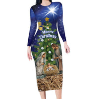 Lithuania Christmas Family Matching Long Sleeve Bodycon Dress and Hawaiian Shirt Chistmas Begin With Christ - Wonder Print Shop