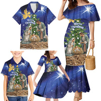 Lithuania Christmas Family Matching Mermaid Dress and Hawaiian Shirt Chistmas Begin With Christ - Wonder Print Shop
