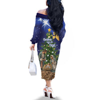 Lithuania Christmas Family Matching Off The Shoulder Long Sleeve Dress and Hawaiian Shirt Chistmas Begin With Christ - Wonder Print Shop