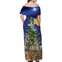 Lithuania Christmas Family Matching Off Shoulder Maxi Dress and Hawaiian Shirt Chistmas Begin With Christ - Wonder Print Shop