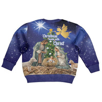 Lithuania Christmas Kid Ugly Christmas Sweater Chistmas Begin With Christ - Wonder Print Shop